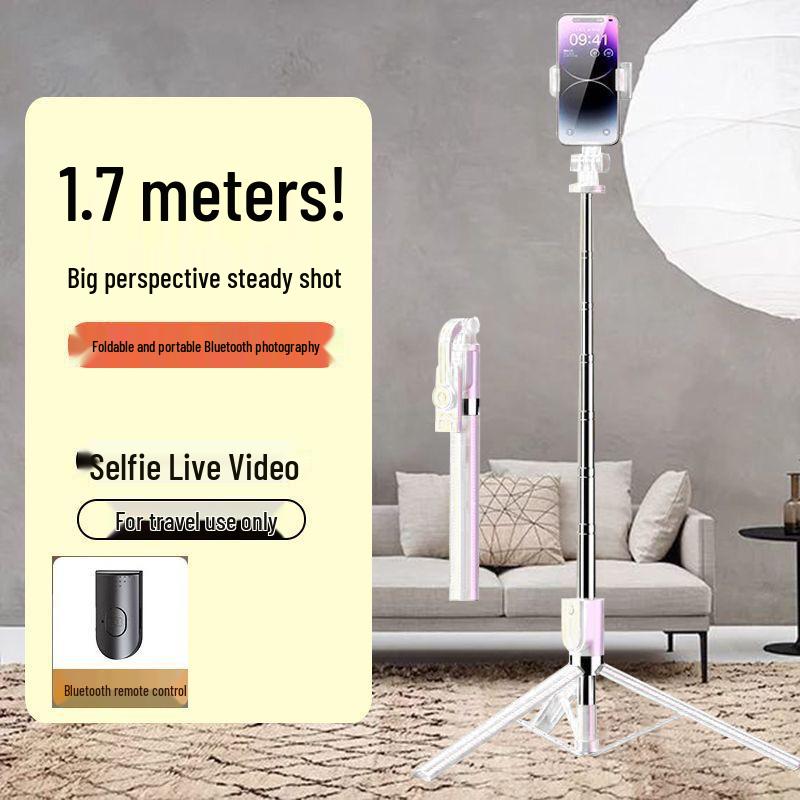 Bluetooth Selfie Stick Tripod with Beauty Fill Light & Remote Control for Live Streaming