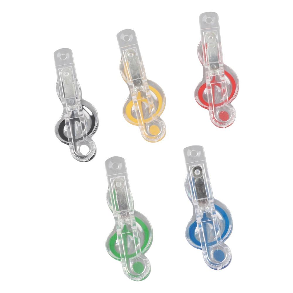 5PCS ABS Piano Book Clips Mixed Color Treble Clef Clips Music Note Clips For Sheet Music Reading