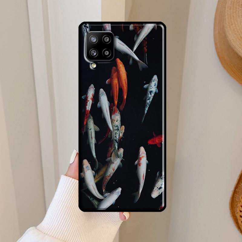 Koi Carp Fish Painting Case For Samsung Galaxy A06 A05 A16 A26 A36 A56 A33 A32 A52 A15 A53 A13 A34 A54 A14 A35 A55