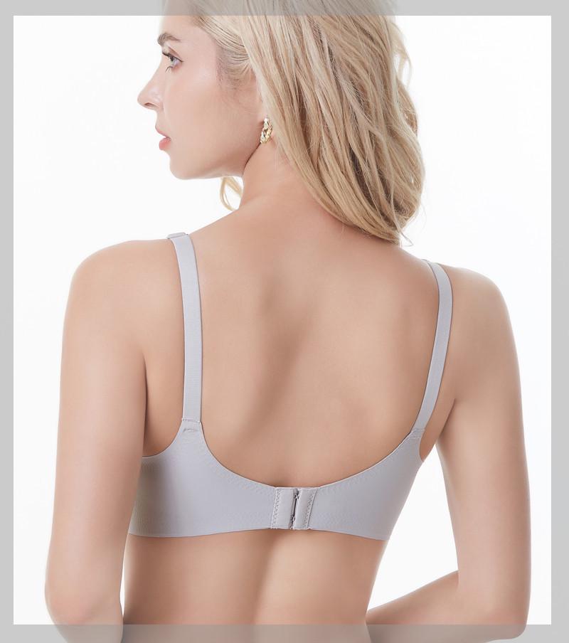 Seamless Wireless Push-Up Bra for Large Busts - Comfortable, Breathable, Lightweight with 4 Hooks