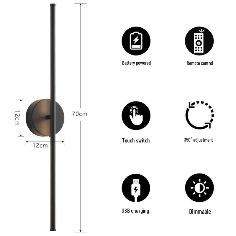 Remote-Controlled Stepless Dimming Wall Light with Timer & Memory for Bedroom/Bedside