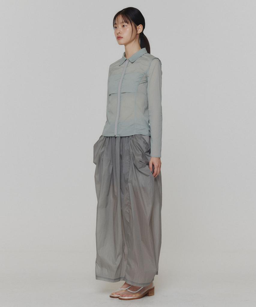 Amomento Layered Shirring Skirt_Grey