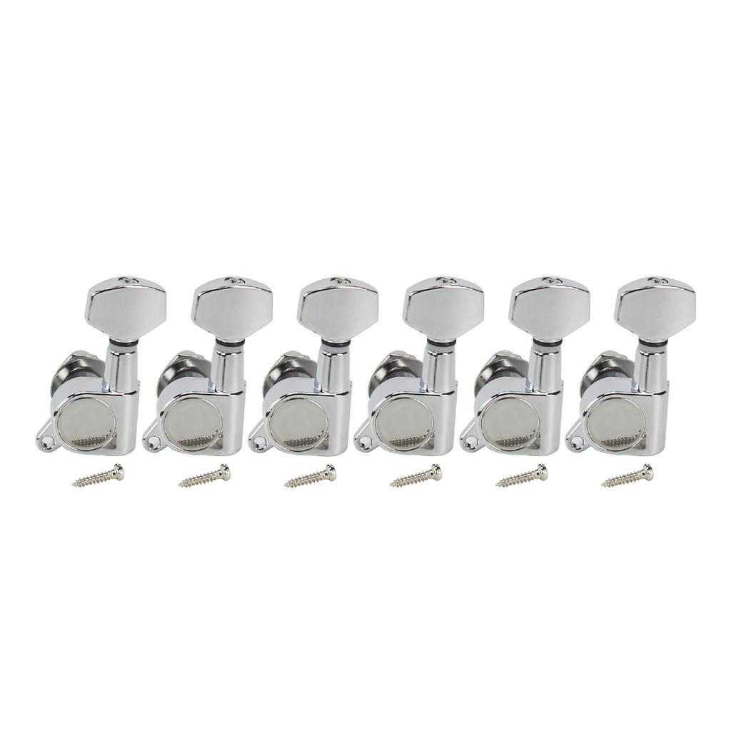 FLEOR 6PCS Electric Guitar String Tuning Keys Pegs Tuners Machine Heads 6R /6L Small Button