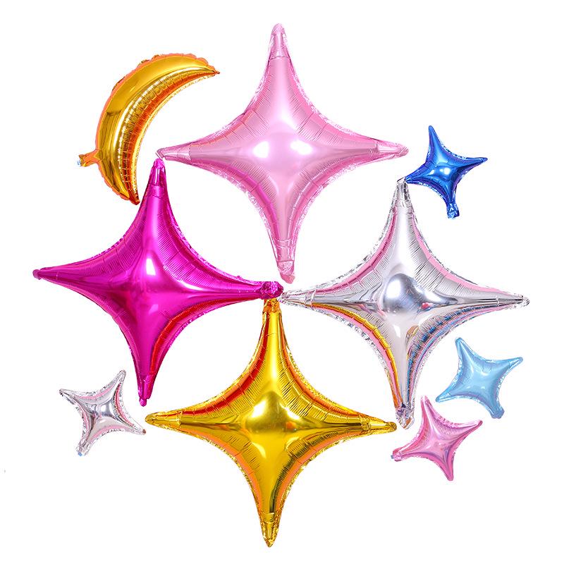 10" Four-Point Star Aluminum Foil Balloon for Birthdays and Parties
