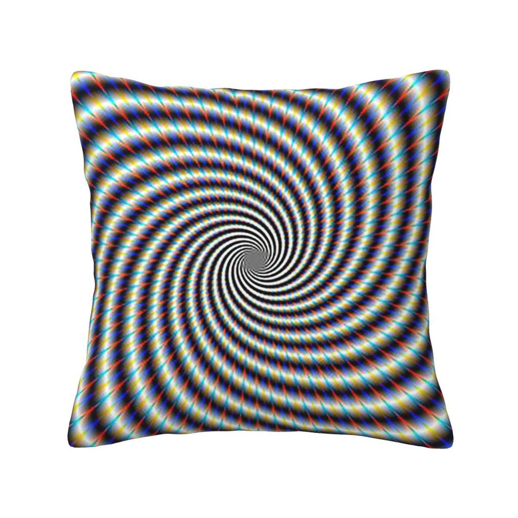 Psychedelic Swirl In Blue Red And Gold Square Pillowcase Cushion Cover Pillow Case Throw Pillow Cover for Home Bedroom Car
