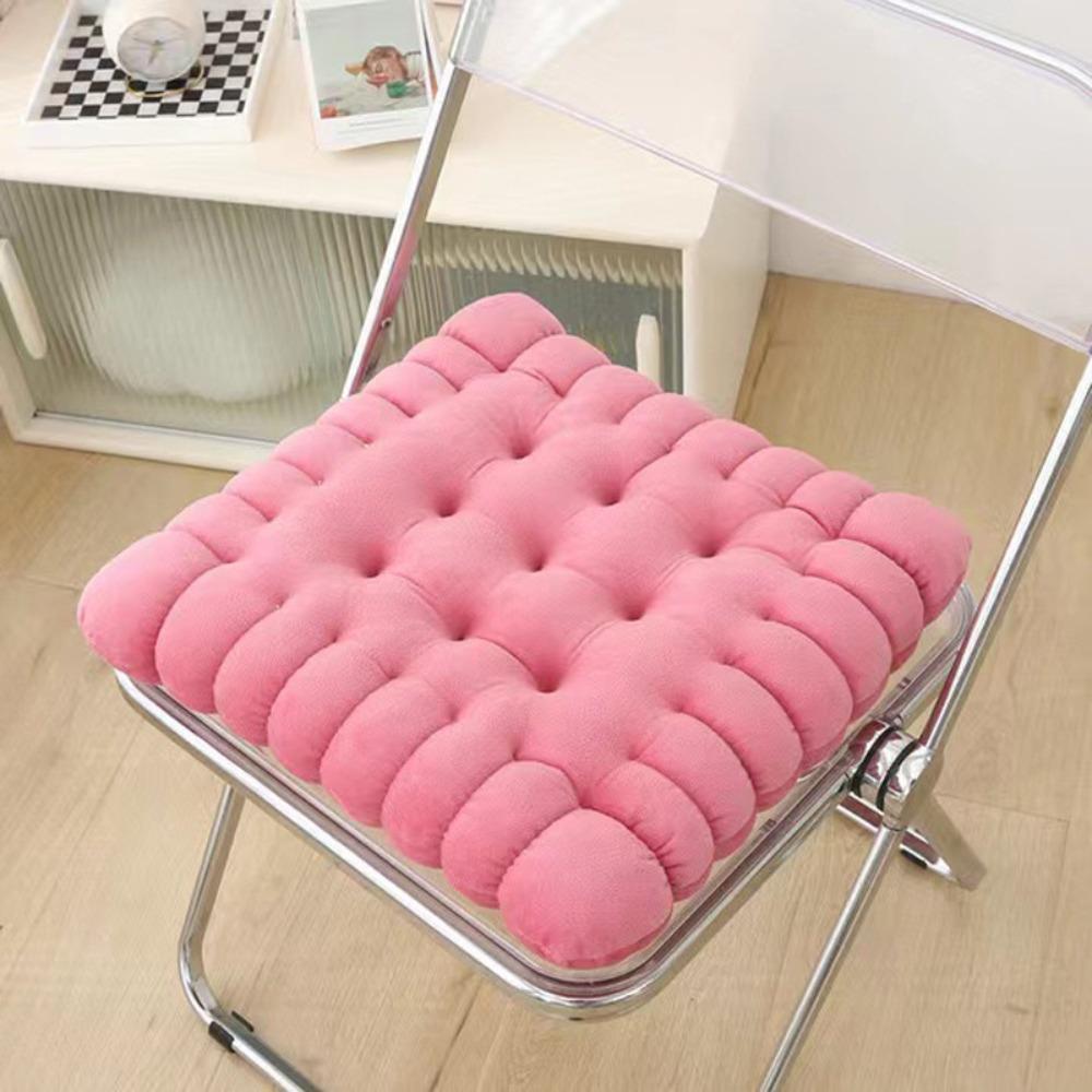 

Soft Biscuit Shaped Meditation Cushion Plush Square Floor Pillow Cushion Cookie Chair Pad Balcony