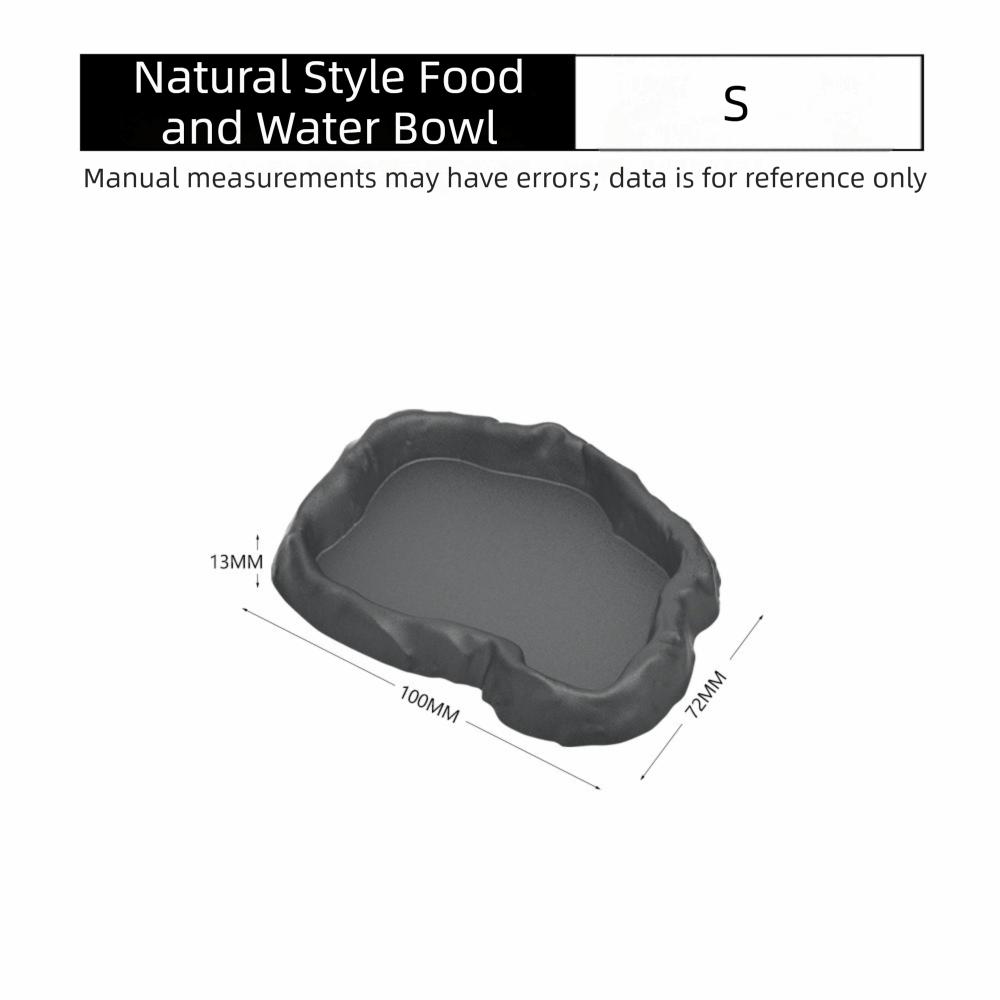 Stone Texture Reptile Feeder Bowl ABS Resin Feeding Bowl Dish New Water Dish Feeder Pet Crawler