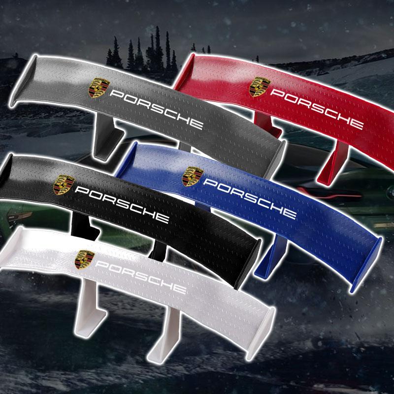 Car Rear Spoiler Mini Spoiler Wing Small Tail Emblem Sticker Decoration For Porsche Boxster Cayenne Panamera Macan Cayman 911 918 996 917 991