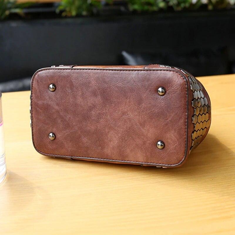 Fashion Sequined Messenger Bags Shell Bag Women Leather Handbags Shoulder Bags for Women Luxury Crossbody Doctor Bag Bolso Mujer