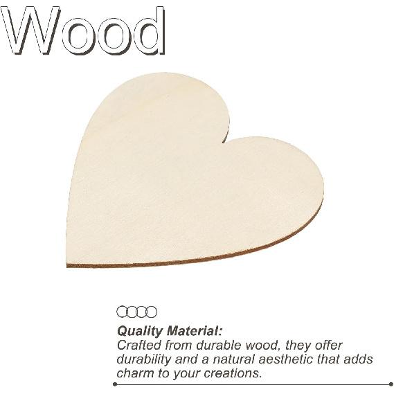 PATIKIL 80mm Wooden Hearts, 50 Pack Unfinished Wood Hearts Blank Wooden Cutouts Ornaments Natural Wood Pieces for Christmas Party Craft Projects