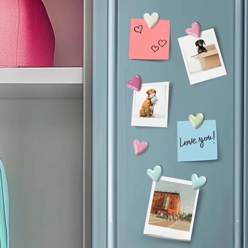 10pcs Vintage Macaron Heart Fridge Magnets Photo Wall Decor DIY Mini Home Accessories Fridge Magnets Decoration