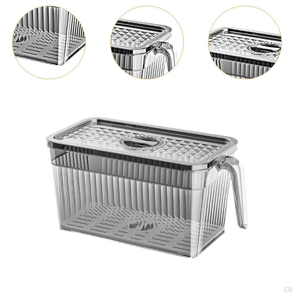 Food Organizer Container for Fridge with Drainage System