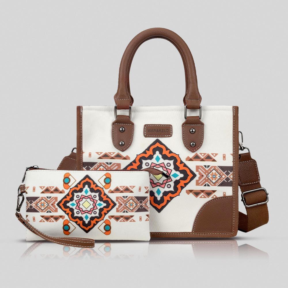 Mother-and-child Bag, Bohemian Ethnic Style Bag, Retro Canvas Tote Bag, Hand-held Crossbody Bag
