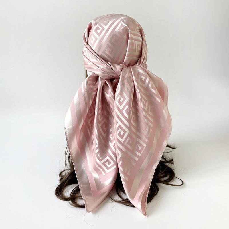 Imitation Silk Scarf for Women  Solid Color Printed Scarf  Scalp  Shawl Scarf