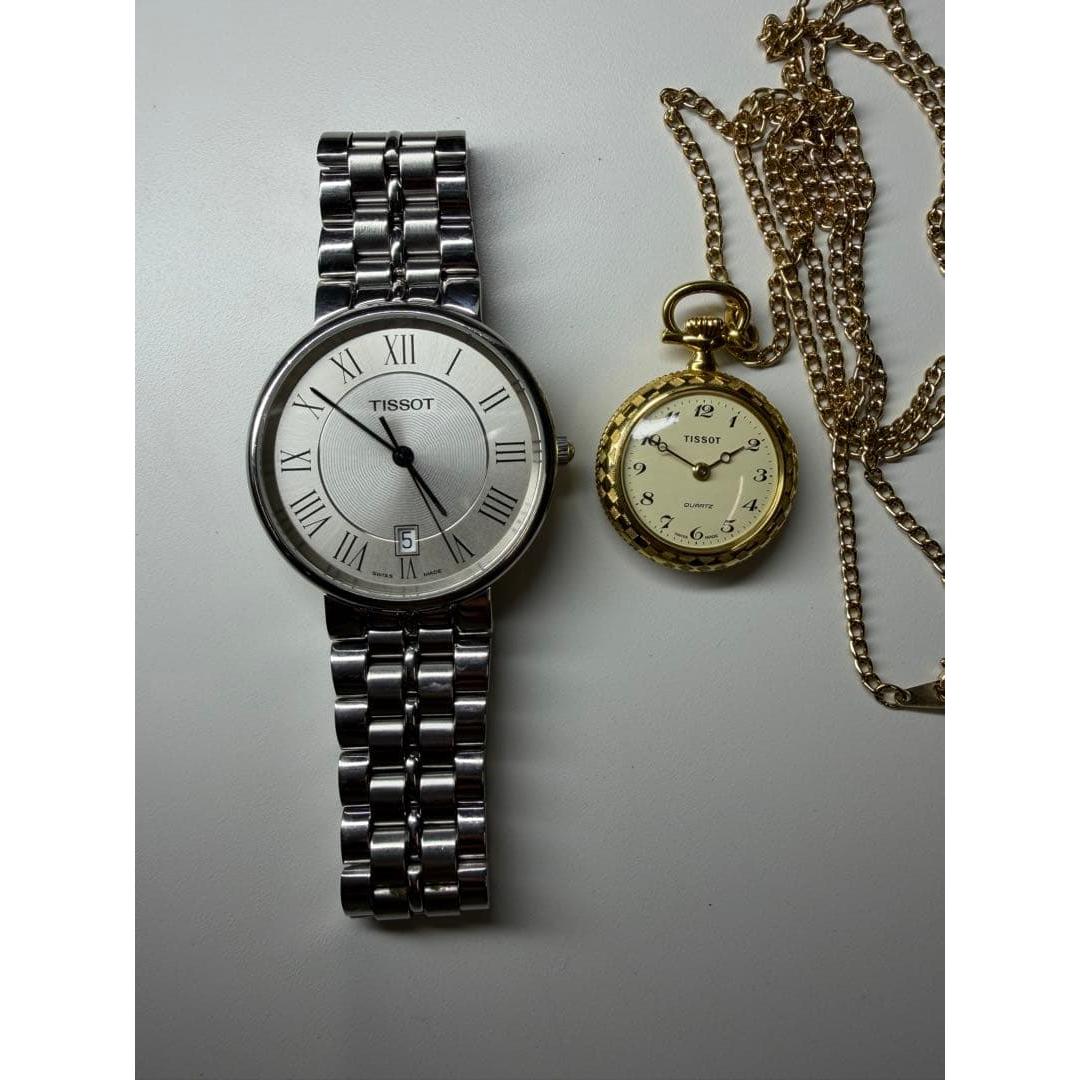 Used [Good condition] TISSOT watch pendant watch 2 piece set *Battery dead