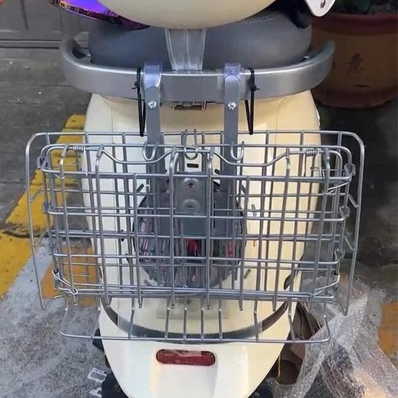 Metal Electric Scooter Rear Storage Basket Sturdy Iron Build Large Capacity Easy Mount For Commuting Grocery Shopping Daily Use