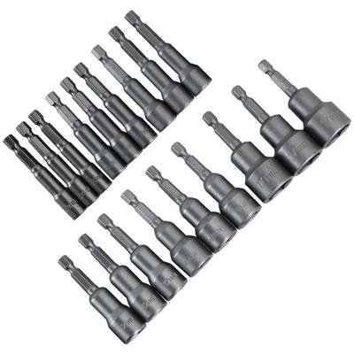 Magnetischer Steckschlüsselsatz für Schlagmutterntreiber, metrisch, 6 mm ~ 19 mm, Schlagmutternsetzer, 6,35 mm Sechskantschaft, Bohreradapter, Bohrwerkzeug