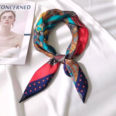 Dekorativer Schal für Damen im Frühling und Herbst, vielseitiger Band-Imitationsseiden-Taschendekoration, professioneller Schal
