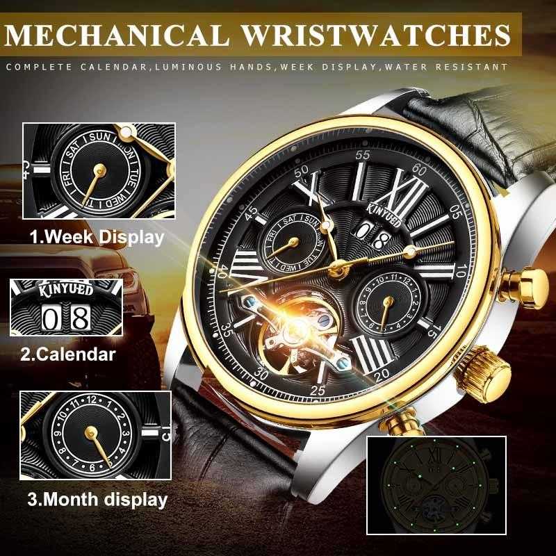 Buy KINYUED Classic SixPin Automatic Mechanical Tourbillon Men's Watch