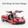 1:22 Pagani Huayra Sports Car Model Toy Alloy Diecast Doors Opened Sound Light Pull Back Miniature Supercar Holiday Kids Gifts