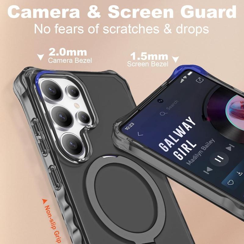 High Quality PC+TPU Magnetic 360°Rotating Ring Holder Case For Samsung Galaxy S26 S25 S24Ultra Plus For MagSafe Shockproof Cover