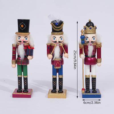 Nutcracker Ornament Craft Collectible Sculpture Figurine Christmas Decoration Nutcracker Figure for Party Bedroom