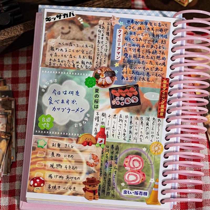 40pcs/pack Cute Retro Y2K Memo Pads Message Paper Notebook Journal DIY Material Decoration Base Note Paper Japanese Stationery