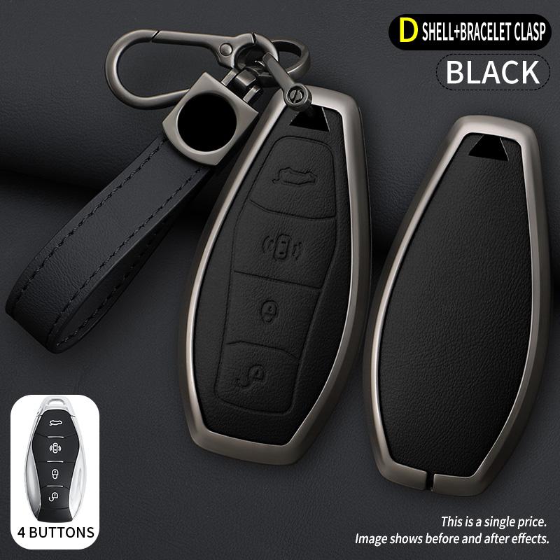 Fit For Hongqi H5 Hs5 H6 Series H9 Series Hq9 Hs3 Metal Genuine Leather Full Package Keycase Personalized Key Ring Protective Cover