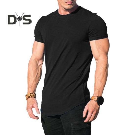 Men Sport Top Round Neck Thin Sweat Absorption Quick-drying Short Sleeve Solid Color Basketball Training Fitness Workout T-shirt