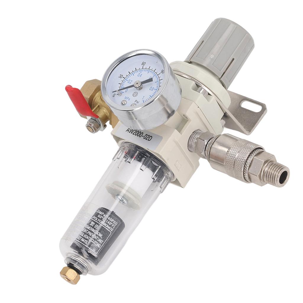 Filtru automat de scurgere, filtru de umiditate pentru compresor de intrare NPT de 1/2 inch cu manometru de 150 PSI