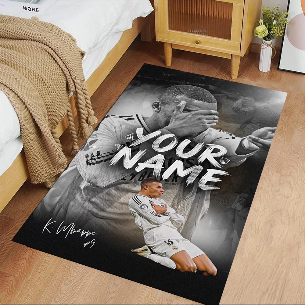 Mbappé Customizable Name Area Rug Suitable for Game Room Foyer Decorate room Dining Room Antislip Carpet Anime Office Decor
