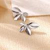 European & American Style Stainless Steel Petal Leaf Earrings for Women