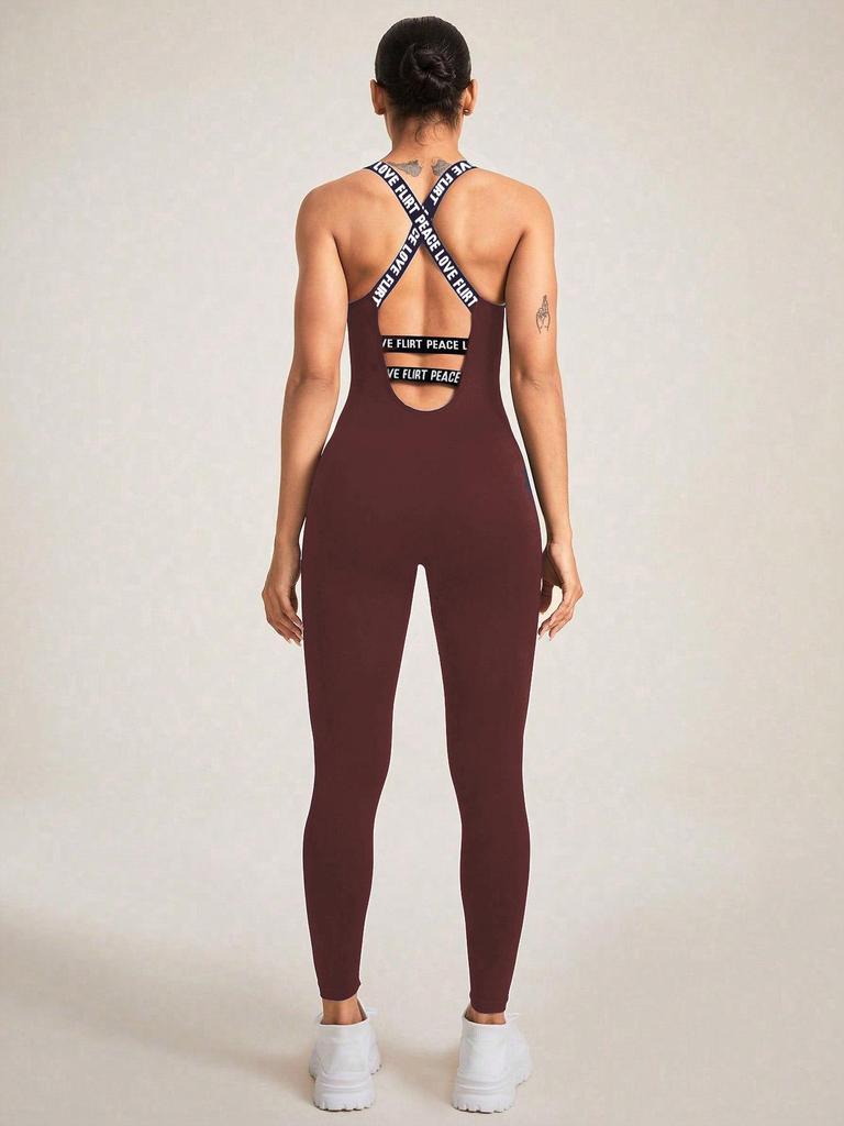 Seamless High-Elastic Yoga Camisole Bodysuit - Women's One-Piece Fitness Wear with Long Pants