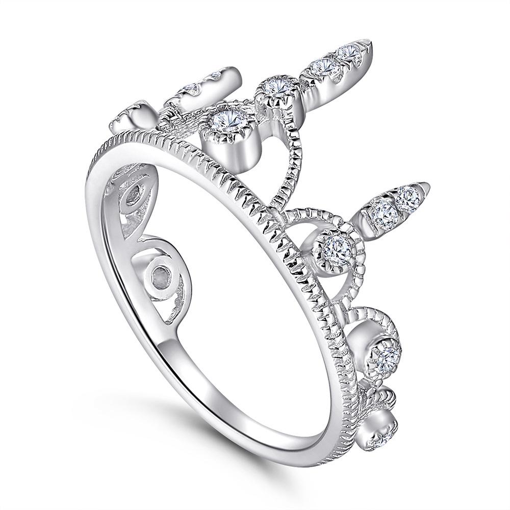 Lindon Classic 925 Sterling Silver Zirkonový prsten Dámské šperky Svatební slib Dárek na párty