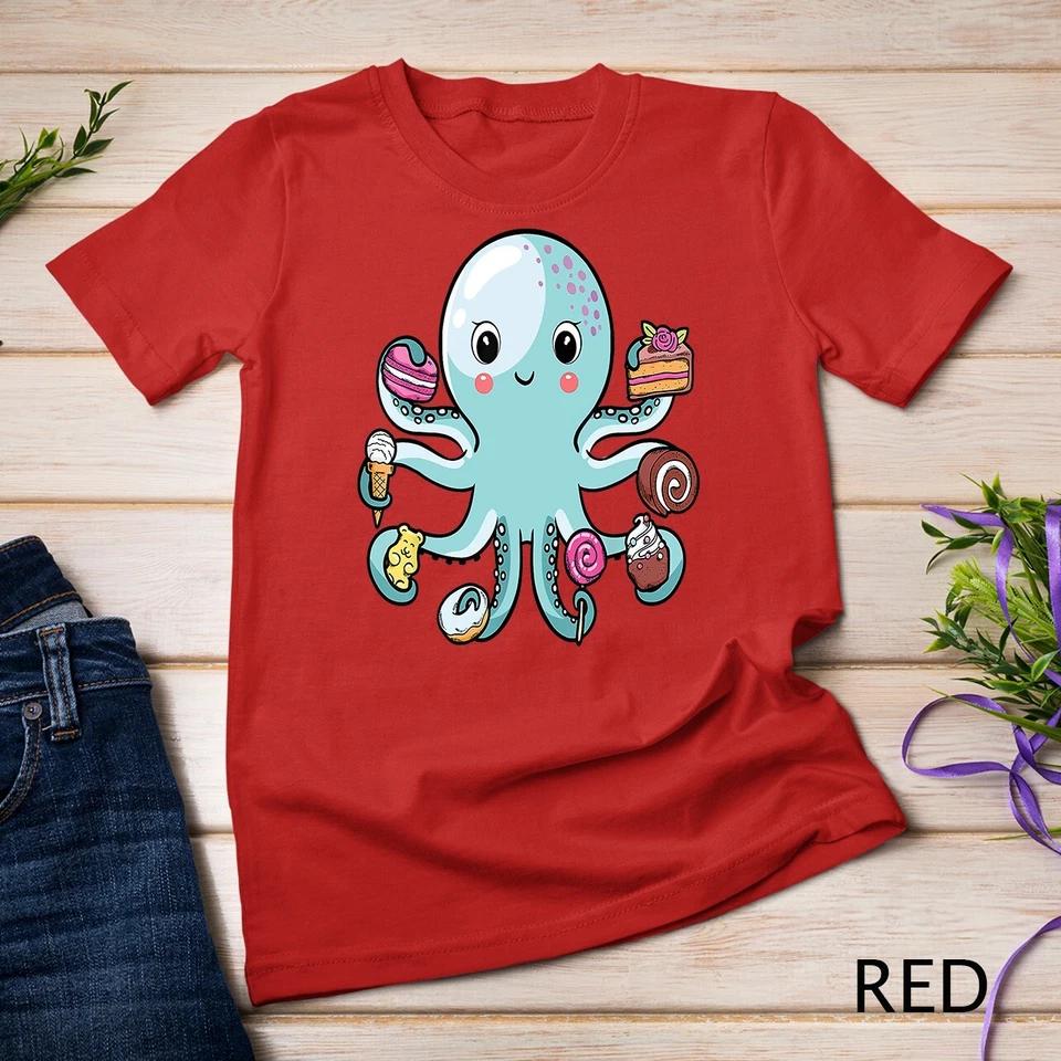 Octopus Octopus Cake Tentacles Marine Animals Children Unisex T-shirt 9 M