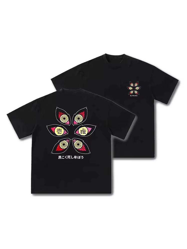 

Fashion Summer Hot Japanese Anime Print Short Sleeve T-shirt High Quality Cotton Men s Clothing Cool Loose Kid Oversized t-shirt 4XL