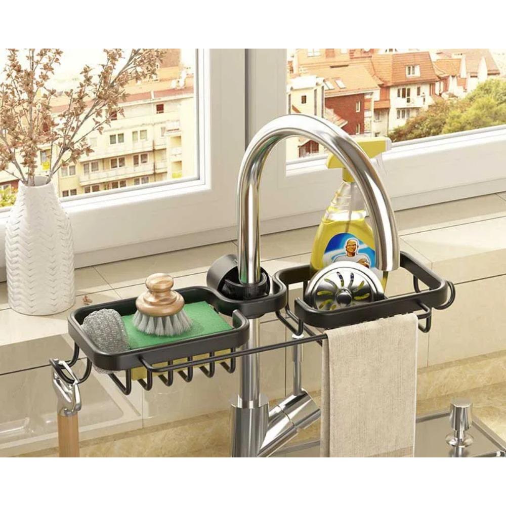New Rust-proof Kithen Faucet Drainer Rack Sponge Towel Holder Shelf Bathroom Soap Organizer Stand Sink Accessories Storage Stand
