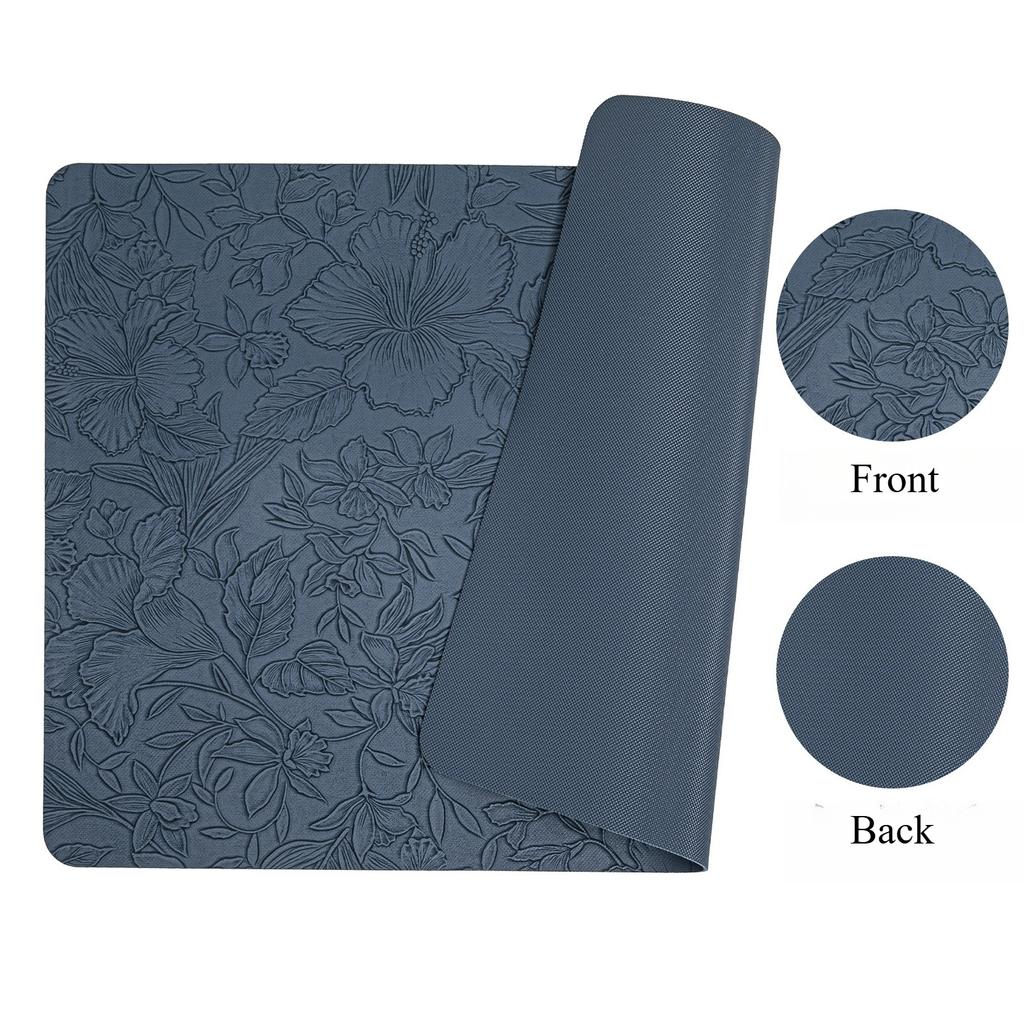 Nordic Embossed PVC Leather Placemats Heat Resistant Non Slip Dining Table Mats Elegant Hotel Home Western Food Table Pads