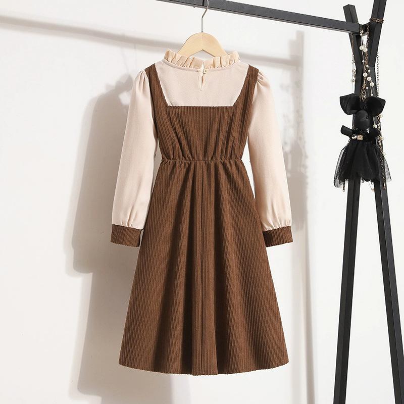 Girls' Autumn Preppy Style Two-Piece Dress - Trendy Children's Fashion
