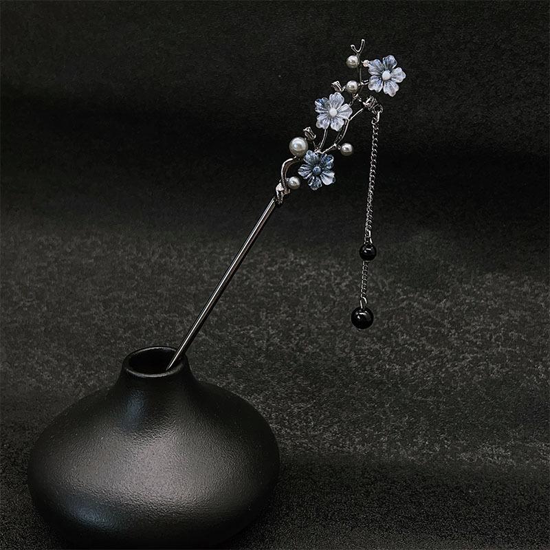 Fermagli Floreali Stile Antico con Nappe di Perle - Nuovo Design Cinese per Capelli da Donna