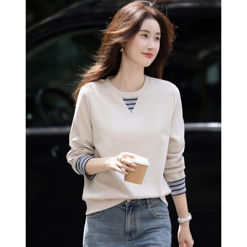 Demana Cloud Cotton Color-Block Cuff Sweatshirt S