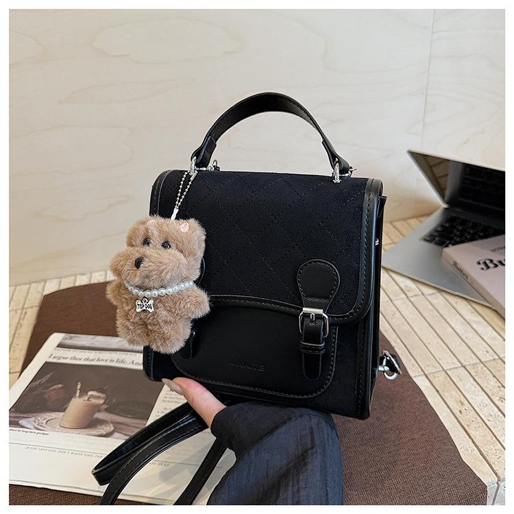 Frosted retro backpack women's casual niche design student schoolbag trend multi-functional messenger small square bag