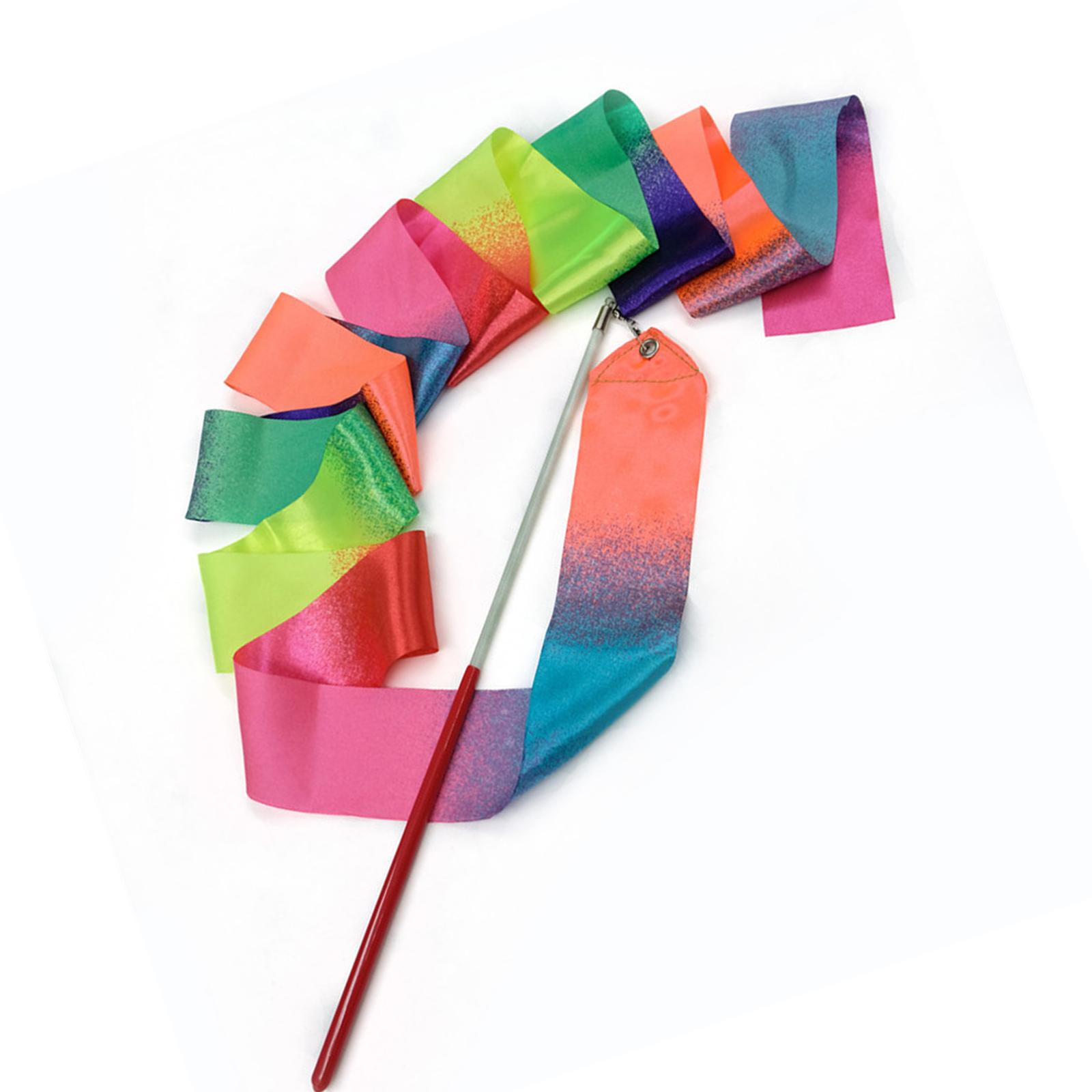 Gymnastic Ribbon 157.5Inch Colorful Dance Ribbons Dancer Wand Dancing Ribbon for Gym Training Circus Dance Twirling красный