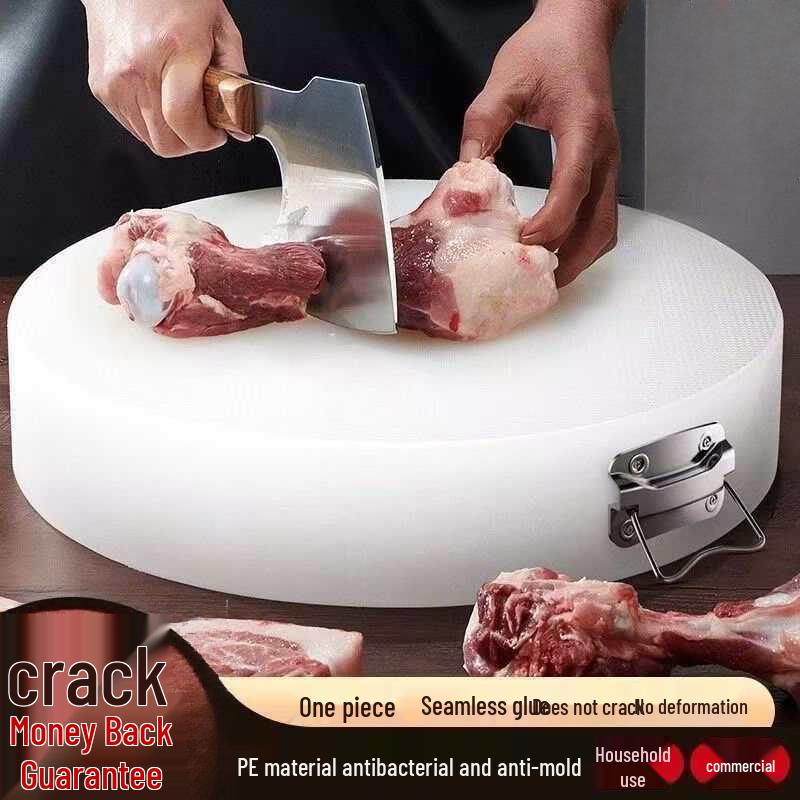 Runde rutschfeste verdickte PE-Schneidebrett - Schimmelresistent, beidseitig für den Heim- und Restaurantgebrauch