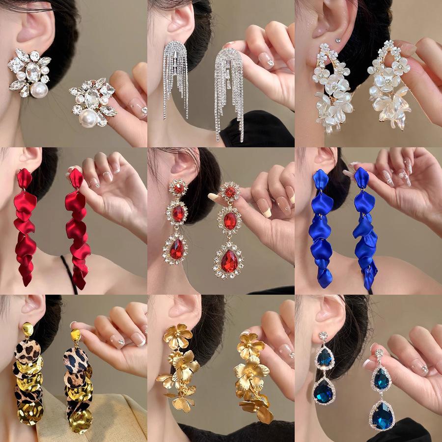 Long Fringed Earrings Feel Exaggerated Temperament Long Stud Earrings Birthday Dinner Earrings Earrings