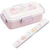 Skater Chopsticks and Chopstick Case Set, 18cm, Silver Ion Ag+ Antibacterial, Fluffy Cat Design, Made In Japan, ABC3AG-A