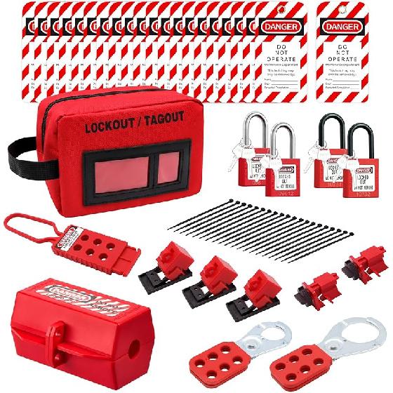 2 Sets Gate Valve Lockout and Safety Padlocks, Valve Lockout Device for 1 to 2-1/2 inch Diameter Valve Handles, Suited for Outdoor Water Spigot
