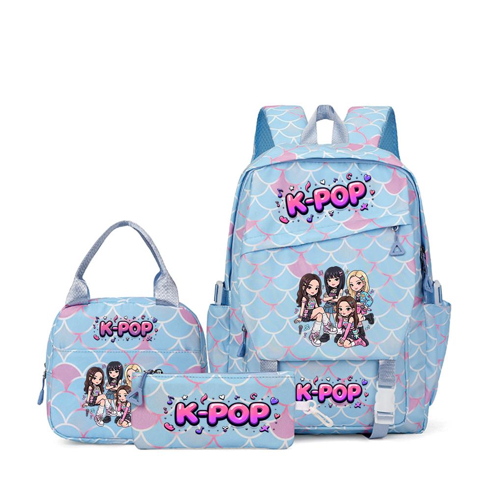 3PCS K-POP Girl Group Pattern Backpack Set for Fans Perfect Gift Idea with Eye-Catching Design