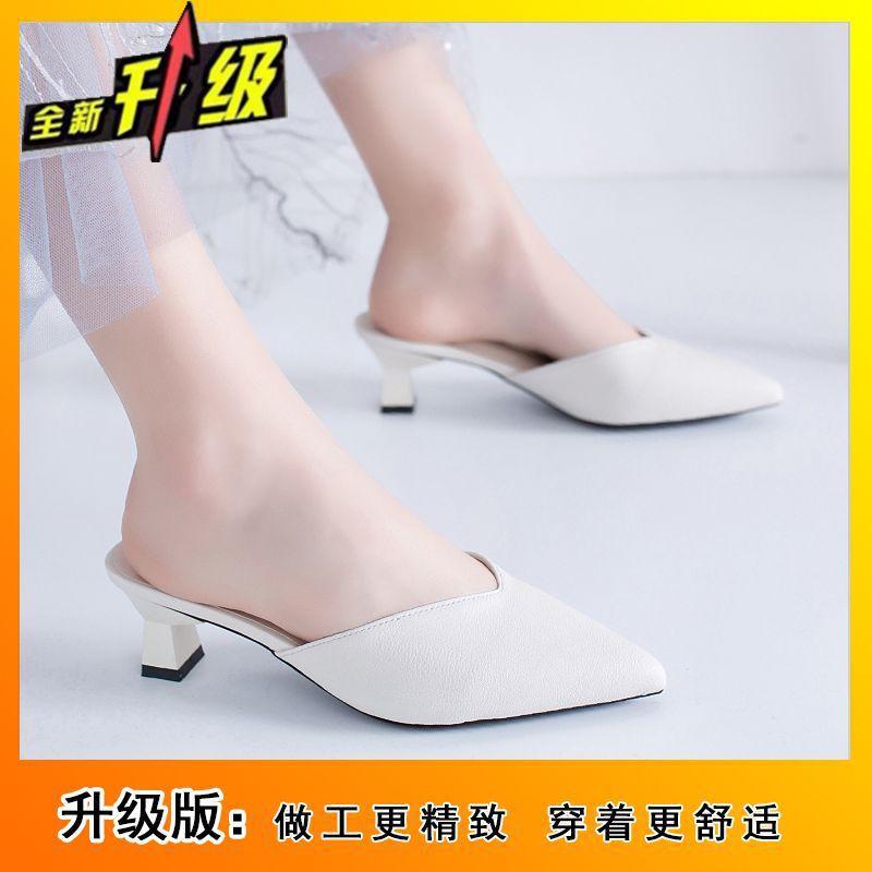 

Evening breeze gentle pointed high heels women s 2025 summer new retro French bag head with skirt thick heel sandals 43