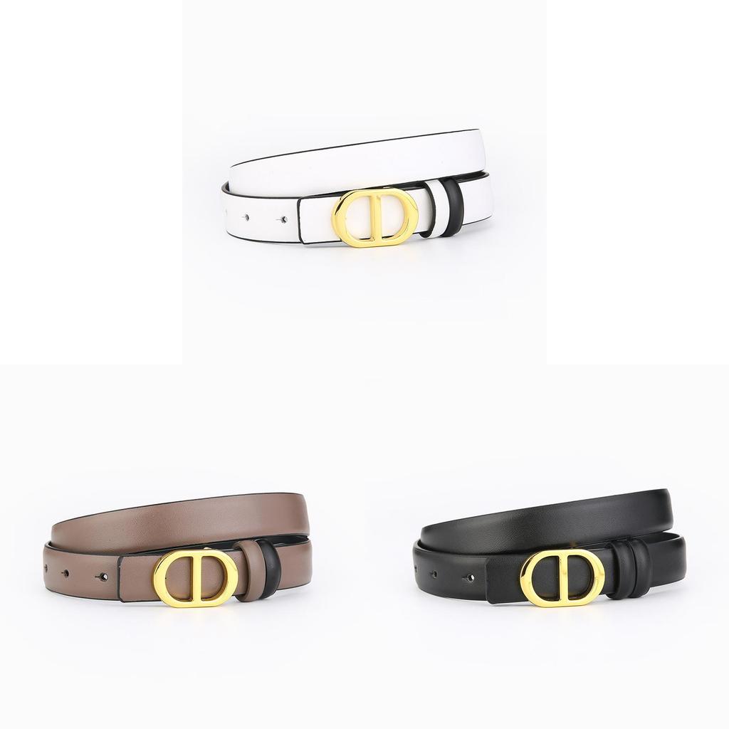 Genuine Leather Doublesided Belt For Women With Alloy Buckle For Casual And Office Wear